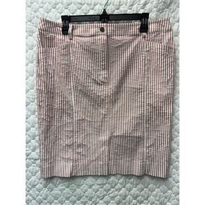 Doncaster Size 16 Metallic Red‎ and White Striped Skirt